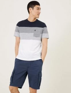 M&S Collection Men's T-shirts Pure Cotton Crew Neck Colour Block T-Shirt -New In Mens Store SD 03 T28 2885M HL X EC 2