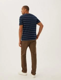 M&S Collection Men's T-shirts Pure Cotton Striped Crew Neck T-Shirt 17 M&S Collection Men's T-shirts Pure Cotton Striped Crew Neck T-Shirt -New In Mens Store SD 03 T28 2888M F3 X EC 3