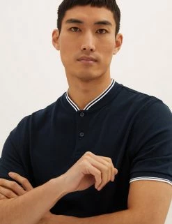 M&S Collection Men's Polo Shirts Pure Cotton Baseball Collar Polo -New In Mens Store SD 03 T28 3306M F3 X EC 1