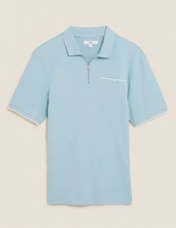 Autograph Men's Polo Shirts Premium Cotton Half Zip Polo Shirt -New In Mens Store SD 03 T28 3310M E1 X EC 90