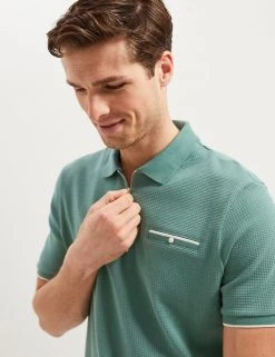 Autograph Men's Polo Shirts Premium Cotton Half Zip Polo Shirt -New In Mens Store SD 03 T28 3310M J2 X EC 1