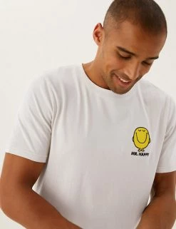 M&S Collection Men's Trousers Pure Cotton Mr. Men™ T-Shirt