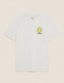 M&S Collection Men's Trousers Pure Cotton Mr. Men™ T-Shirt -New In Mens Store SD 03 T28 3315M NZ X EC 90