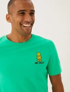 M&S Collection Men's T-shirts Pure Cotton Mr. Men™ T-Shirt