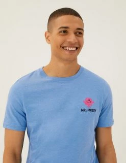 M&S Collection Men's T-shirts Pure Cotton Mr. Men™ T-Shirt