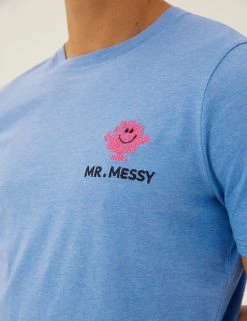 M&S Collection Men's T-shirts Pure Cotton Mr. Men™ T-Shirt -New In Mens Store SD 03 T28 3317M E0 X EC 2