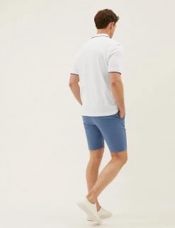 M&S Collection Men's Polo Shirts Pure Cotton Tipped Polo Shirt -New In Mens Store SD 03 T28 3326M Z0 X EC 2