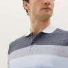 M&S Collection Men's Polo Shirts Pure Cotton Striped Double Knit Polo Shirt