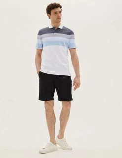 M&S Collection Men's Polo Shirts Pure Cotton Striped Double Knit Polo Shirt 7 M&S Collection Men's Polo Shirts Pure Cotton Striped Double Knit Polo Shirt -New In Mens Store SD 03 T28 3327M Z4 X EC 1