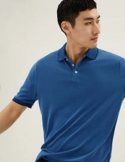 M&S Collection Men's Polo Shirts Modal Rich Soft Touch Polo Shirt