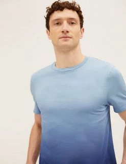 M&S Collection Men's T-shirts Pure Cotton Ombre T-Shirt -New In Mens Store SD 03 T28 4892M E0 X EC 1