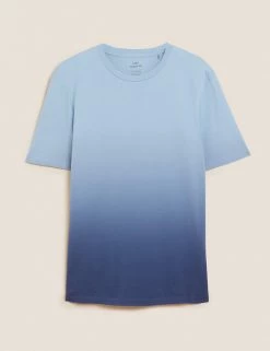 M&S Collection Men's T-shirts Pure Cotton Ombre T-Shirt -New In Mens Store SD 03 T28 4892M E0 X EC 90
