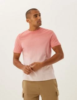 M&S Collection Men's T-shirts Pure Cotton Ombre T-Shirt -New In Mens Store SD 03 T28 4892M P0 X EC 1