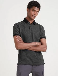 Autograph Men's Polo Shirts Slim Fit Pure Cotton Textured Polo Shirt