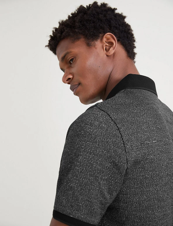 Autograph Men's Polo Shirts Slim Fit Pure Cotton Textured Polo Shirt 4 Autograph Men's Polo Shirts Slim Fit Pure Cotton Textured Polo Shirt - Image 4