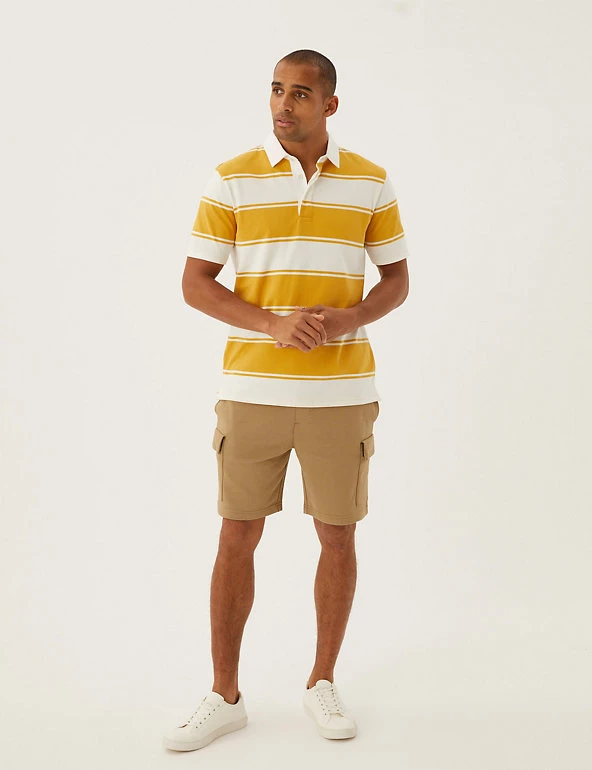 M&S Collection Men's Rugby Shirts Pure Cotton Striped Rugby Shirt 4 M&S Collection Men's Rugby Shirts Pure Cotton Striped Rugby Shirt - Image 4