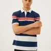 M&S Collection Men's Polo Shirts Pure Cotton Striped Rugby Shirt