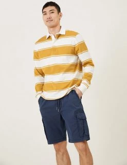 M&S Collection Men's Rugby Shirts Pure Cotton Striped Long Sleeve Rugby Tops -New In Mens Store SD 03 T28 5605M S3 X EC 1