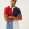 M&S Collection Men's Rugby Shirts Pure Cotton Colour Block Rugby Shirt