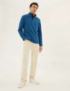 M&S Collection Men's Rugby Shirts Pure Cotton Half Zip Rugby Shirt -New In Mens Store SD 03 T28 5681M H3 X EC 1