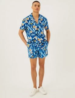 M&S Collection Men's Swimwear Quick Dry Tropical Swim Shorts