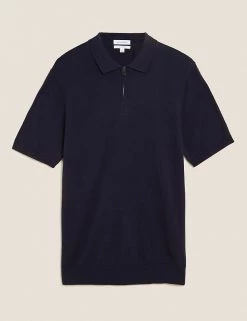 Autograph Men's Knitted Polo Shirts Silk Cotton Knitted Polo Shirt -New In Mens Store SD 03 T30 1064A F0 X EC 90