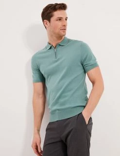 Autograph Men's Knitted Polo Shirts Silk Cotton Knitted Polo Shirt -New In Mens Store SD 03 T30 1064A J0 X EC 1