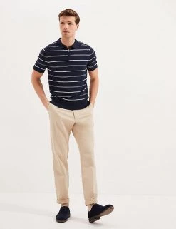 Autograph Men's Knitted Polo Shirts Silk Cotton Striped Knitted Polo Shirt -New In Mens Store SD 03 T30 1065A F4 X EC 0