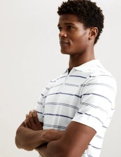 Autograph Men's Knitted Polo Shirts Silk Cotton Striped Knitted Polo Shirt -New In Mens Store SD 03 T30 1065A NB X EC 2