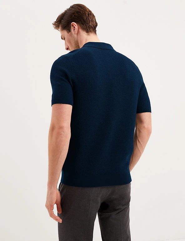 Autograph Men's Knitted Polo Shirts Cotton Rich Textured Knitted Polo 9 Autograph Men's Knitted Polo Shirts Cotton Rich Textured Knitted Polo - Image 9