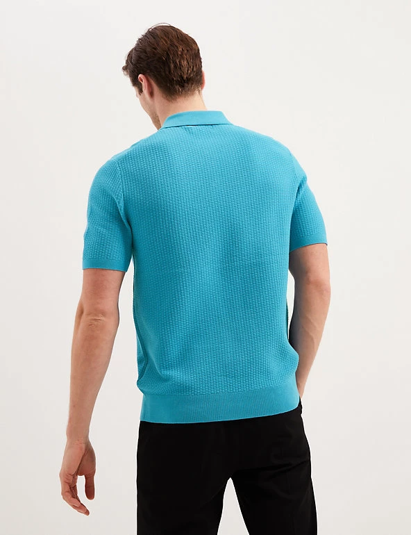 Autograph Men's Knitted Polo Shirts Cotton Rich Textured Knitted Polo 5 Autograph Men's Knitted Polo Shirts Cotton Rich Textured Knitted Polo - Image 5