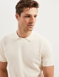 Autograph Men's Knitted Polo Shirts Cotton Rich Short Sleeve Knitted Polo Shirt