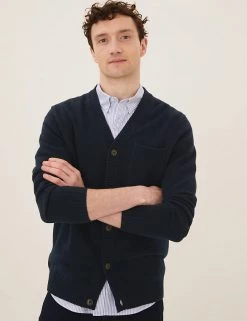 M&S Collection Men's Knitwear Lambswool Knitted Cardigan