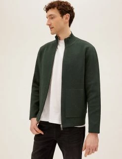 M&S Collection Men's Cardigans Cotton Blend Ribbed Zip Up Knitted Jacket 18 M&S Collection Men's Cardigans Cotton Blend Ribbed Zip Up Knitted Jacket -New In Mens Store SD 03 T30 2070M KH X EC 2