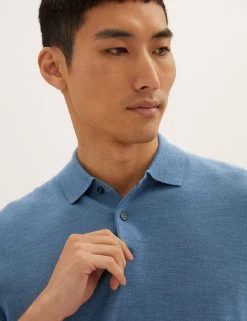 M&S Collection Men's Knitted Polo Shirts Pure Extra Fine Merino Wool Polo Shirt 17 M&S Collection Men's Knitted Polo Shirts Pure Extra Fine Merino Wool Polo Shirt -New In Mens Store SD 03 T30 3001M E0 X EC 0