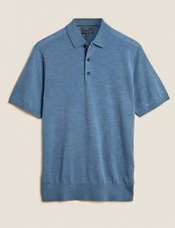 M&S Collection Men's Knitted Polo Shirts Pure Extra Fine Merino Wool Polo Shirt 18 M&S Collection Men's Knitted Polo Shirts Pure Extra Fine Merino Wool Polo Shirt -New In Mens Store SD 03 T30 3001M E0 X EC 90
