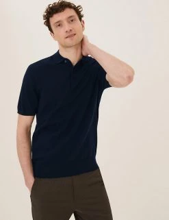 M&S Collection Men's Knitted Polo Shirts Pure Extra Fine Merino Wool Polo Shirt 23 M&S Collection Men's Knitted Polo Shirts Pure Extra Fine Merino Wool Polo Shirt -New In Mens Store SD 03 T30 3001M F0 X EC 1