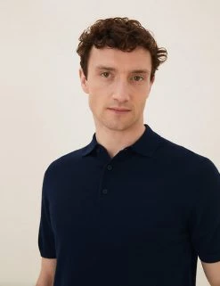 M&S Collection Men's Knitted Polo Shirts Pure Extra Fine Merino Wool Polo Shirt 24 M&S Collection Men's Knitted Polo Shirts Pure Extra Fine Merino Wool Polo Shirt -New In Mens Store SD 03 T30 3001M F0 X EC 2