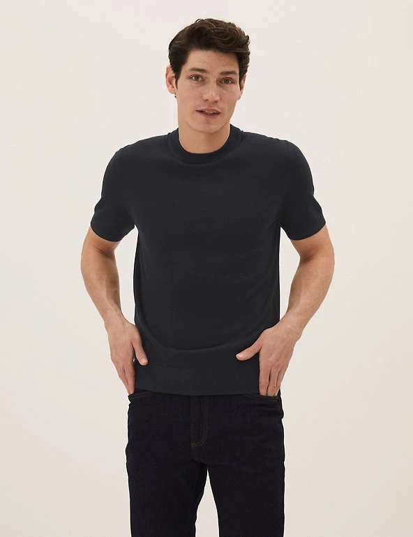 M&S Collection Men's T-shirts Pure Extra Fine Merino Wool Knitted T-Shirt 14 M&S Collection Men's T-shirts Pure Extra Fine Merino Wool Knitted T-Shirt - Image 14