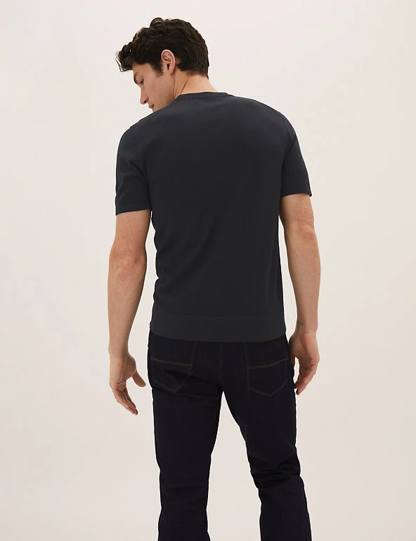 M&S Collection Men's T-shirts Pure Extra Fine Merino Wool Knitted T-Shirt 17 M&S Collection Men's T-shirts Pure Extra Fine Merino Wool Knitted T-Shirt - Image 17