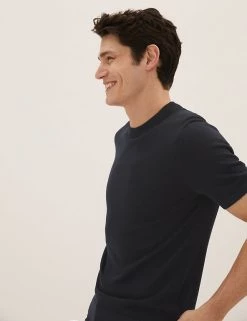 M&S Collection Men's T-shirts Pure Extra Fine Merino Wool Knitted T-Shirt 35 M&S Collection Men's T-shirts Pure Extra Fine Merino Wool Knitted T-Shirt -New In Mens Store SD 03 T30 3030M F0 X EC 3
