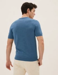 M&S Collection Men's T-shirts Pure Extra Fine Merino Wool Knitted T-Shirt 30 M&S Collection Men's T-shirts Pure Extra Fine Merino Wool Knitted T-Shirt -New In Mens Store SD 03 T30 3030M HP X EC 2