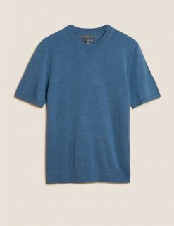 M&S Collection Men's T-shirts Pure Extra Fine Merino Wool Knitted T-Shirt 28 M&S Collection Men's T-shirts Pure Extra Fine Merino Wool Knitted T-Shirt -New In Mens Store SD 03 T30 3030M HP X EC 90