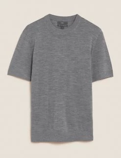 M&S Collection Men's T-shirts Pure Extra Fine Merino Wool Knitted T-Shirt 19 M&S Collection Men's T-shirts Pure Extra Fine Merino Wool Knitted T-Shirt -New In Mens Store SD 03 T30 3030M T0 X EC 90