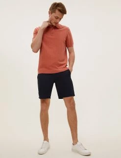 M&S Collection Men's Knitted Polo Shirts Cotton Rich Short Sleeve Knitted Polo Shirt -New In Mens Store SD 03 T30 4002M P0 X EC 1