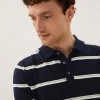 M&S Collection Men's Knitted Polo Shirts Cotton Rich Striped Knitted Polo Shirt
