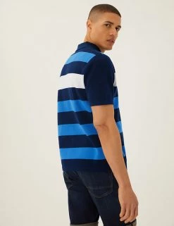 M&S Collection Men's Knitwear Pure Cotton Block Stripe Rugby Top 11 M&S Collection Men's Knitwear Pure Cotton Block Stripe Rugby Top -New In Mens Store SD 03 T30 4006M E4 X EC 2