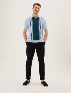 M&S Collection Men's Knitted Polo Shirts Cotton Rich Colour Block Knitted Polo Shirt -New In Mens Store SD 03 T30 4010M E7 X EC 2