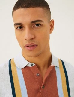 M&S Collection Men's Knitted Polo Shirts Cotton Rich Colour Block Knitted Polo Shirt -New In Mens Store SD 03 T30 4010M NB X EC 1
