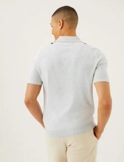 M&S Collection Men's Knitted Polo Shirts Cotton Rich Colour Block Knitted Polo Shirt -New In Mens Store SD 03 T30 4010M NB X EC 3